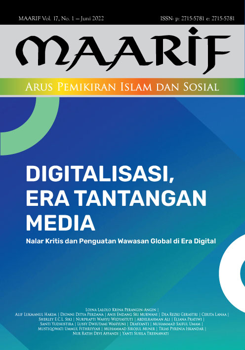 					View Vol. 17 No. 1 (2022): Digitalisasi, Era Tantangan Media (Nalar Kritis dan Penguatan Wawasan Global di Era Digital)
				