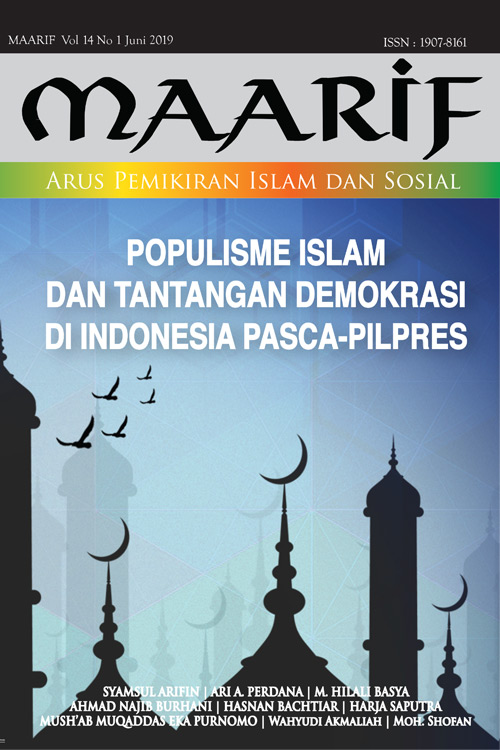 					View Vol. 14 No. 1 (2019): Populisme Islam dan Tantangan Demokrasi Islam di Indonesia Pasca-Pilpres
				
